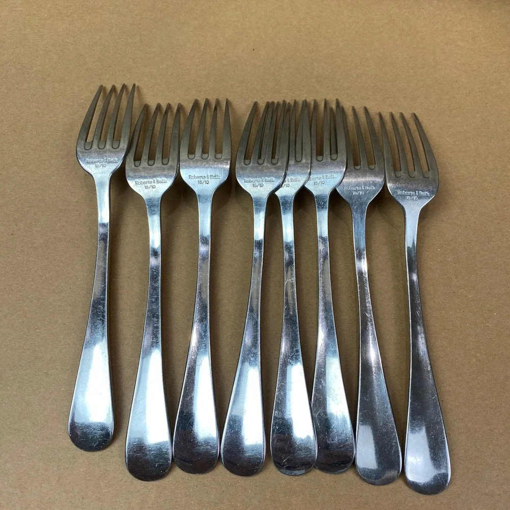 Roberts & Belk 18/10 Stainless Steel Flatware Set 33pc Silver Knives Forks Spoon